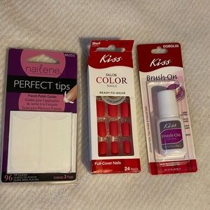 Perfect tip, color Nail and kiss brush on